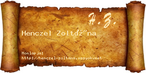 Henczel Zoltána névjegykártya
